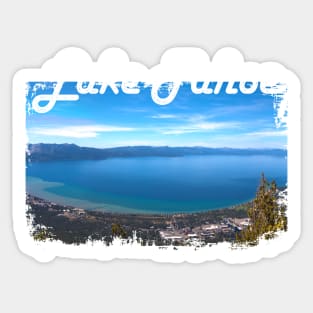 Lake Tahoe Panorama Distressed Sticker